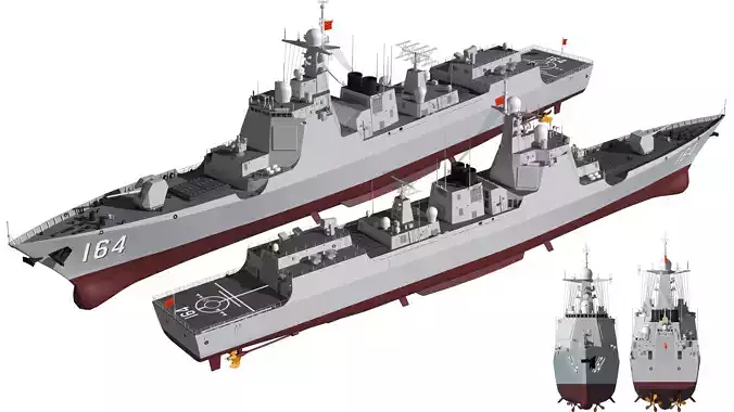 Type 052D guided-missile destroyer 164 Guilin Chinese Navy 3D model