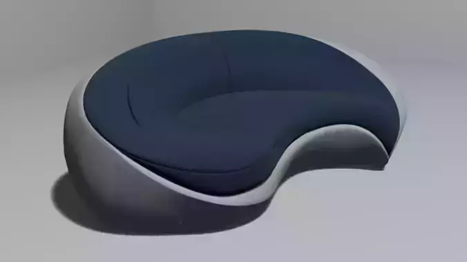 Modern Curved Sofa  Futuristic Minimalist Couch  