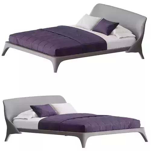 Nice Modern Upholstered Bed 3D model