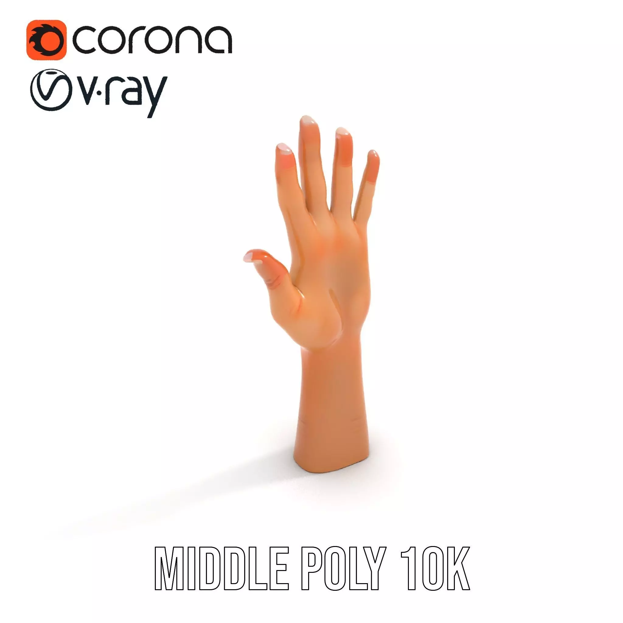 Realistic Human Hand Model Pack with Detailed Fingers Low-poly 3D model_11