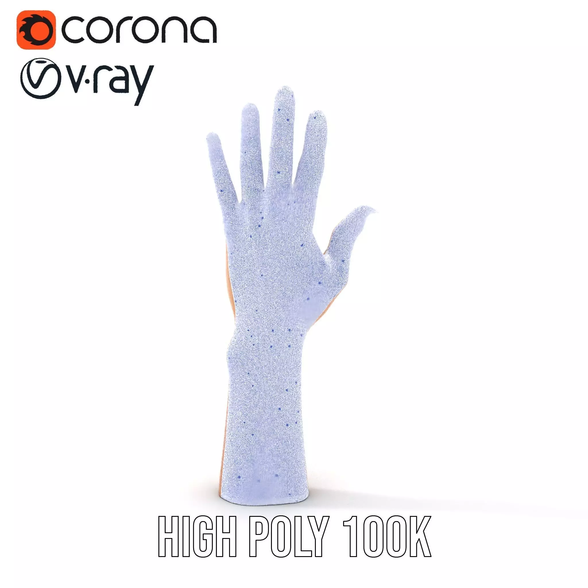 Realistic Human Hand Model Pack with Detailed Fingers Low-poly 3D model_21