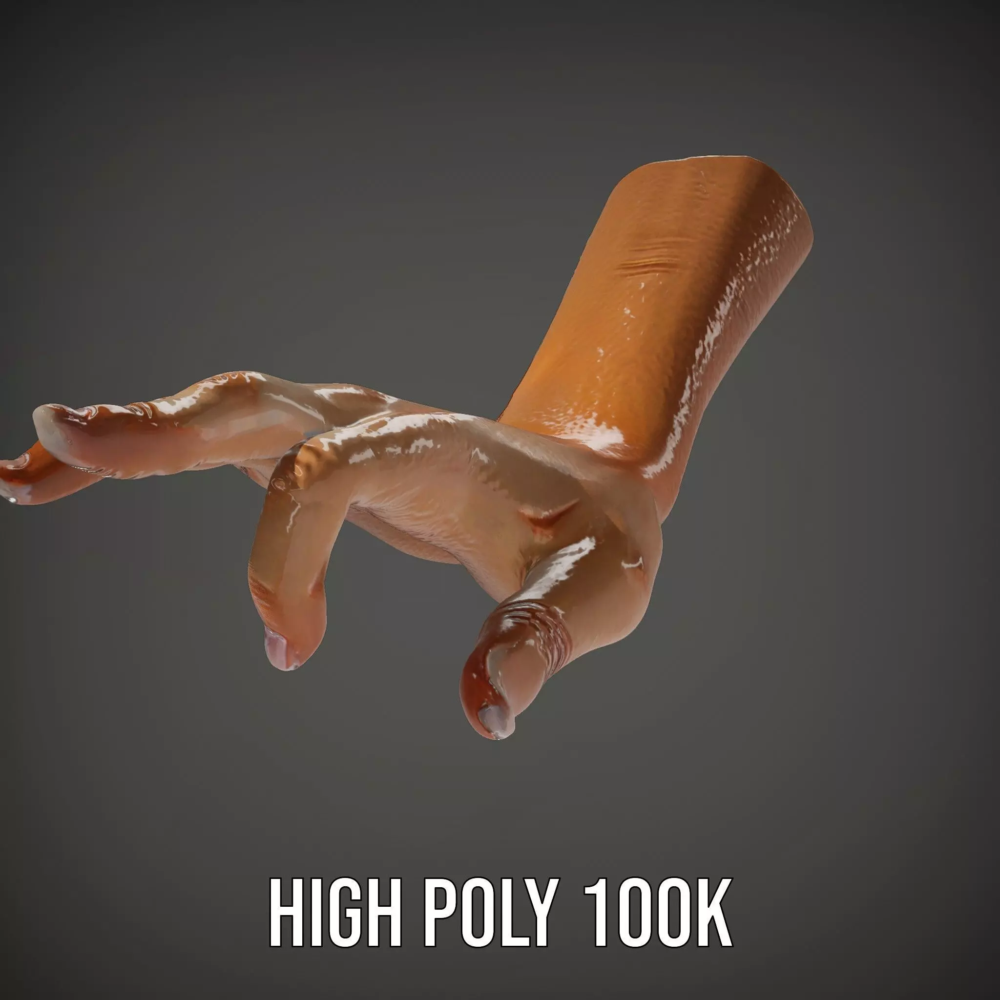 Realistic Human Hand Model Pack with Detailed Fingers Low-poly 3D model_33