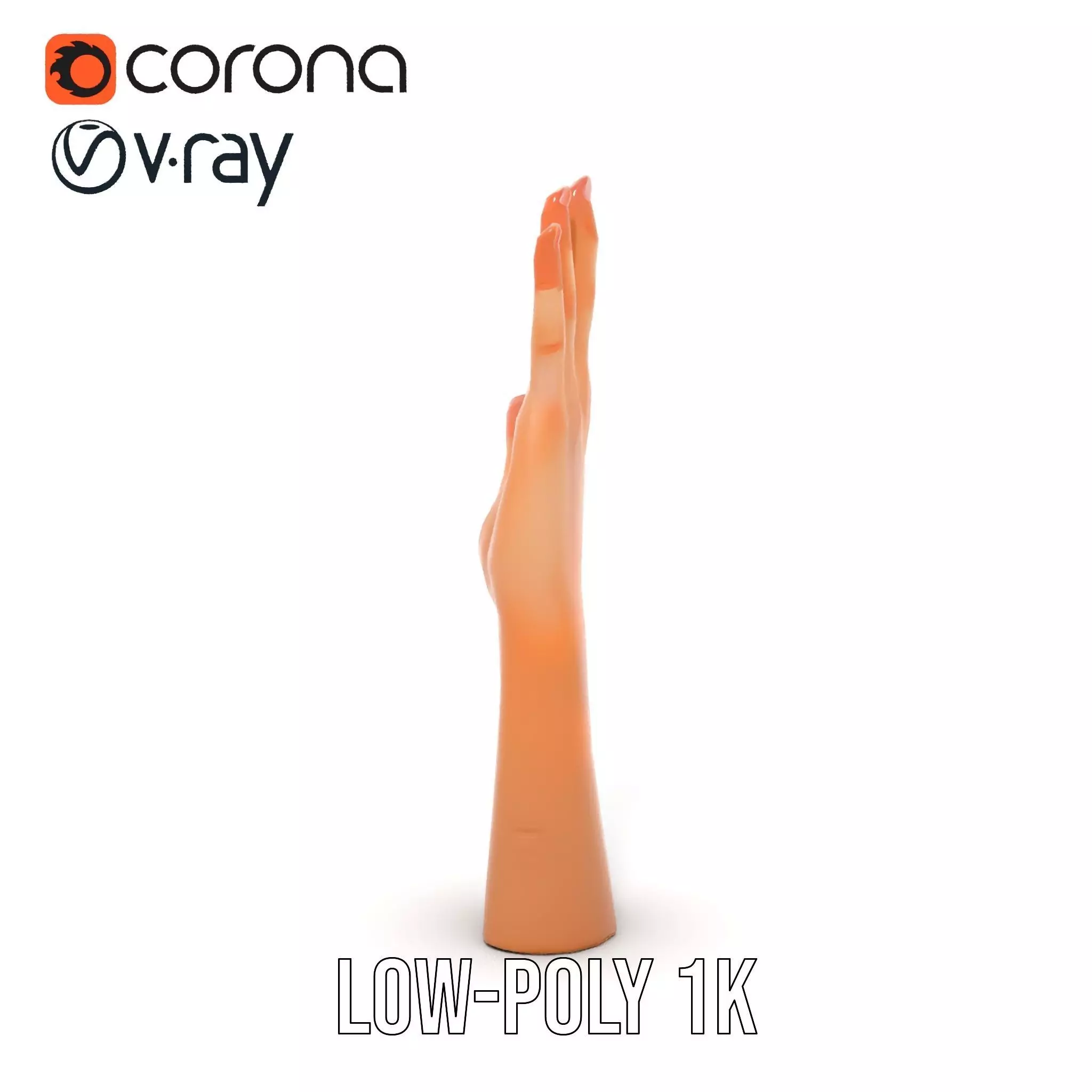 Realistic Human Hand Model Pack with Detailed Fingers Low-poly 3D model_26