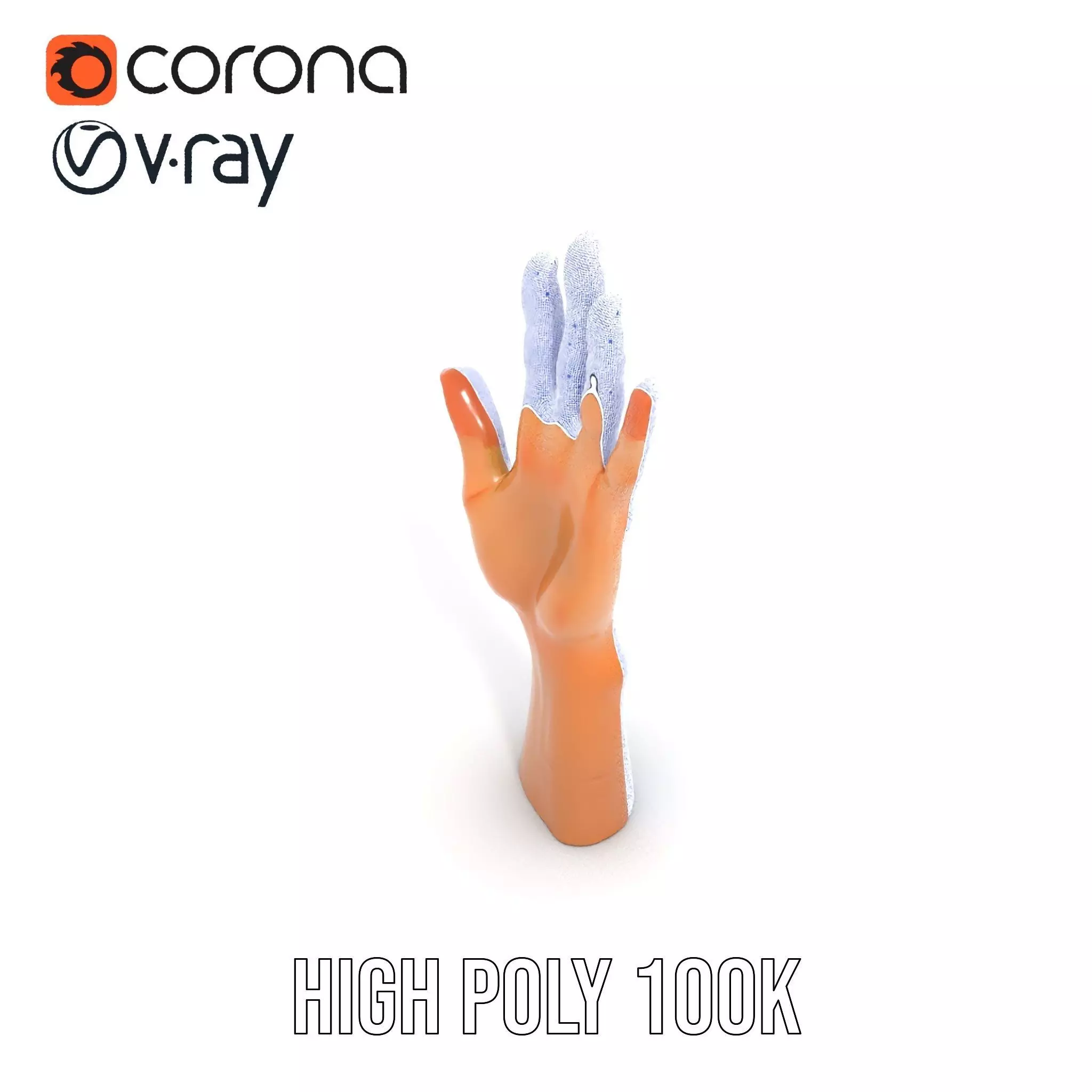 Realistic Human Hand Model Pack with Detailed Fingers Low-poly 3D model_24