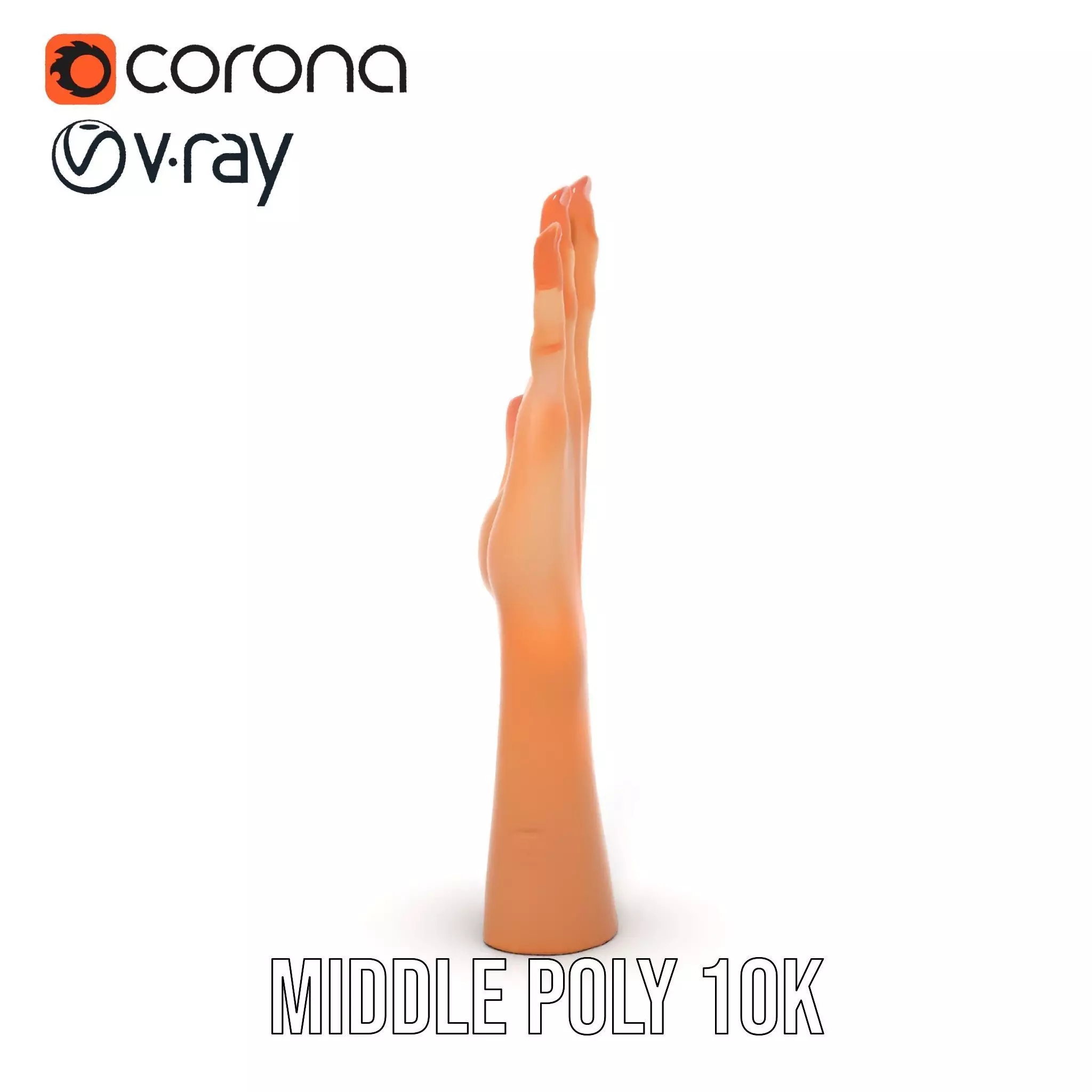 Realistic Human Hand Model Pack with Detailed Fingers Low-poly 3D model_17