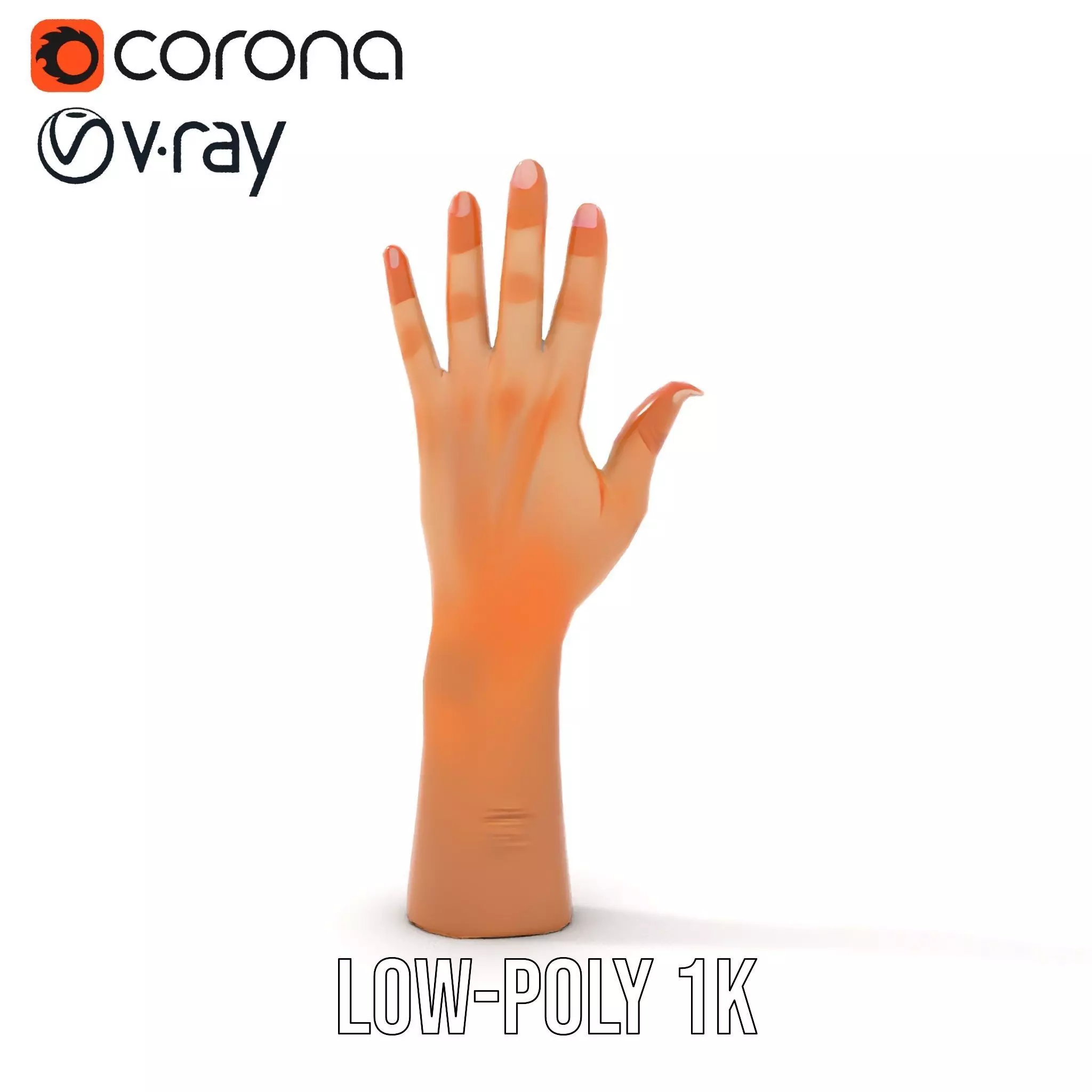 Realistic Human Hand Model Pack with Detailed Fingers Low-poly 3D model_20