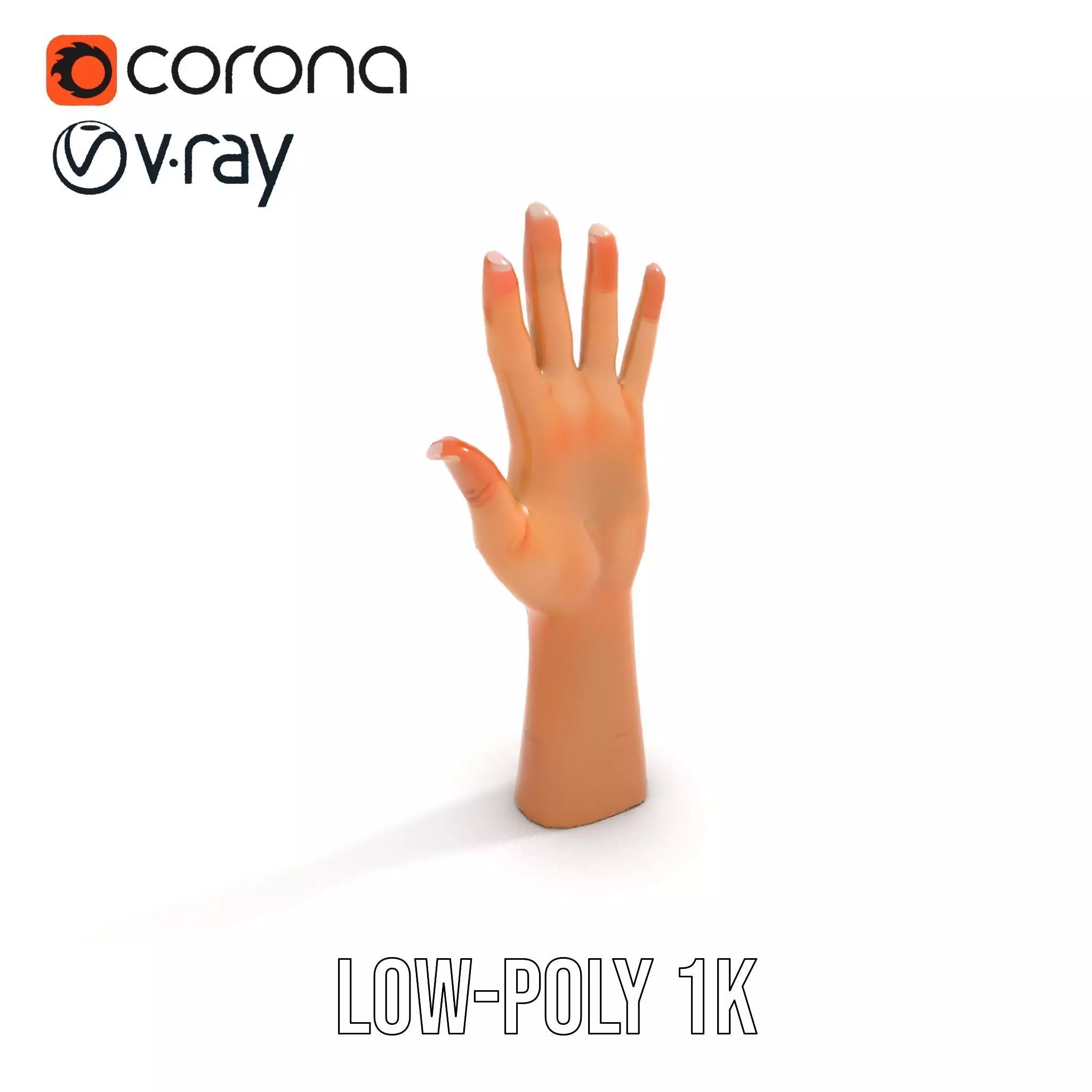 Realistic Human Hand Model Pack with Detailed Fingers Low-poly 3D model_15
