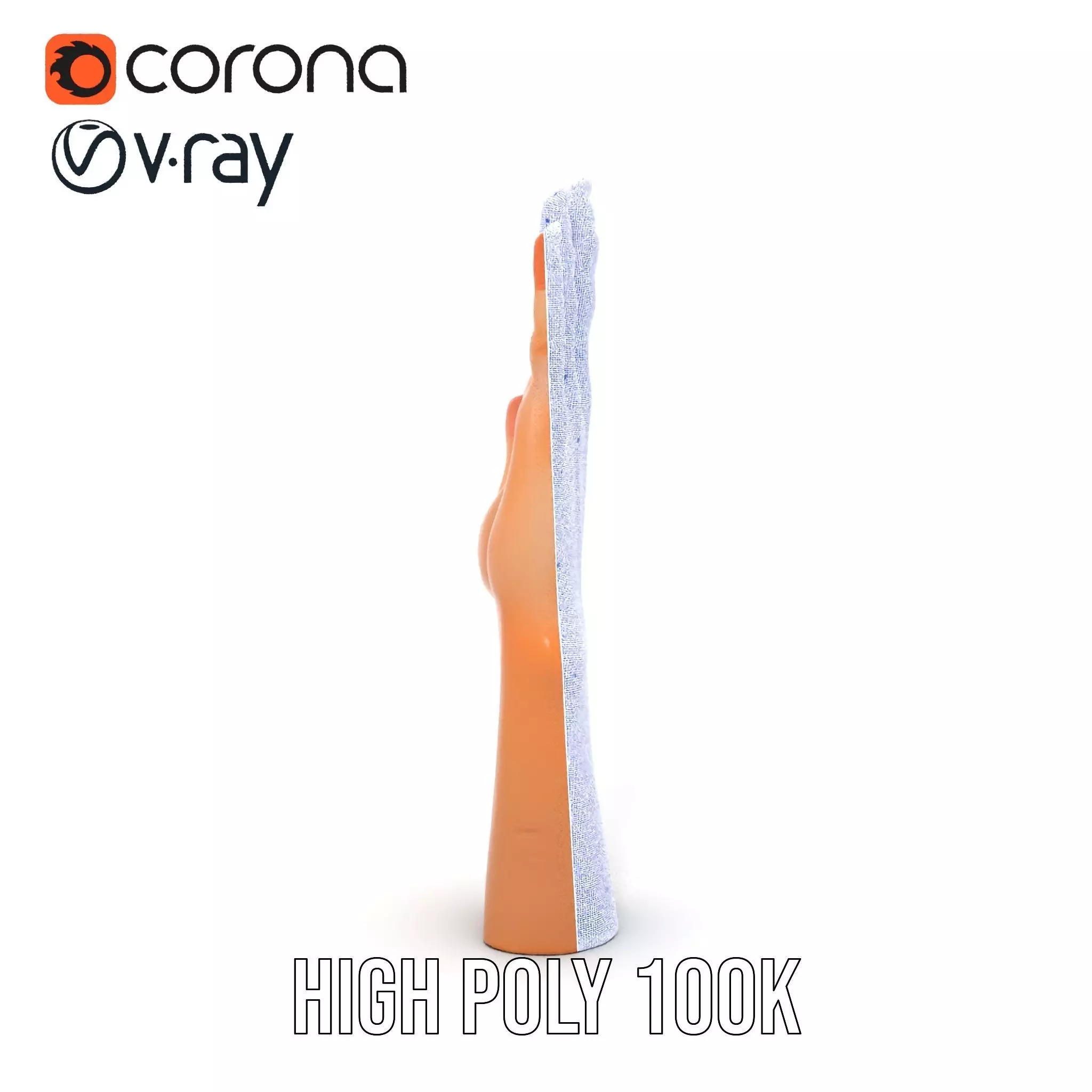 Realistic Human Hand Model Pack with Detailed Fingers Low-poly 3D model_34