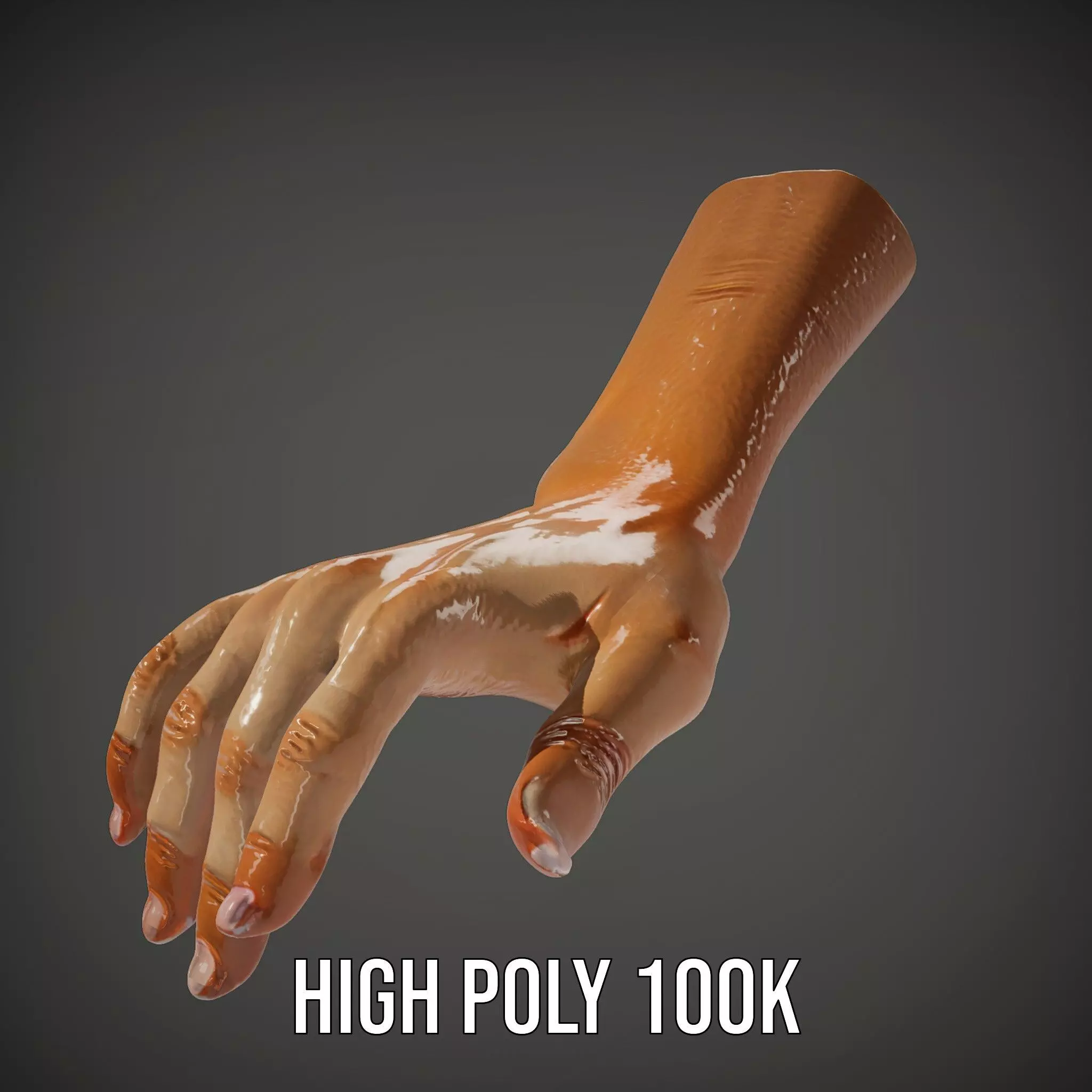 Realistic Human Hand Model Pack with Detailed Fingers Low-poly 3D model_35