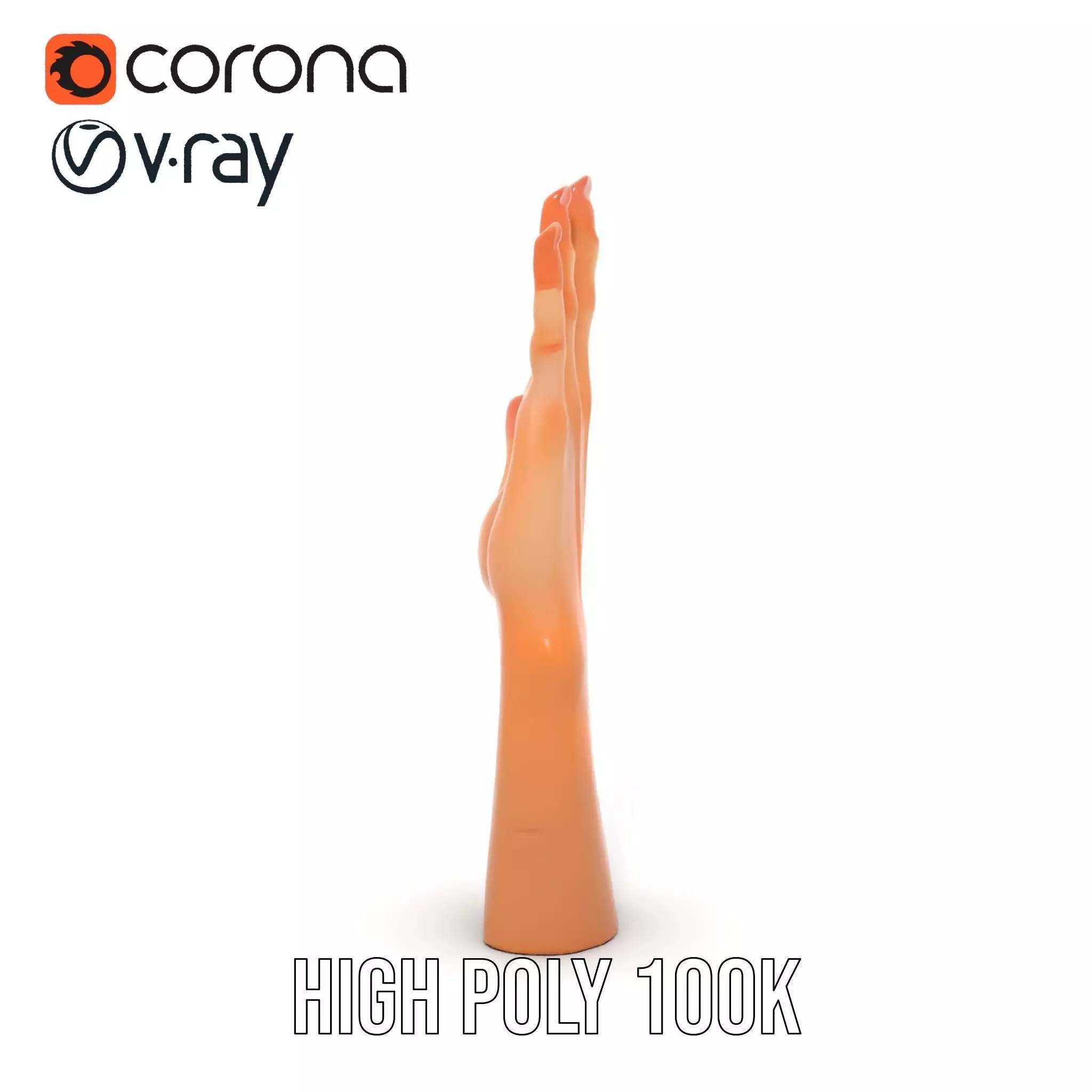 Realistic Human Hand Model Pack with Detailed Fingers Low-poly 3D model_32