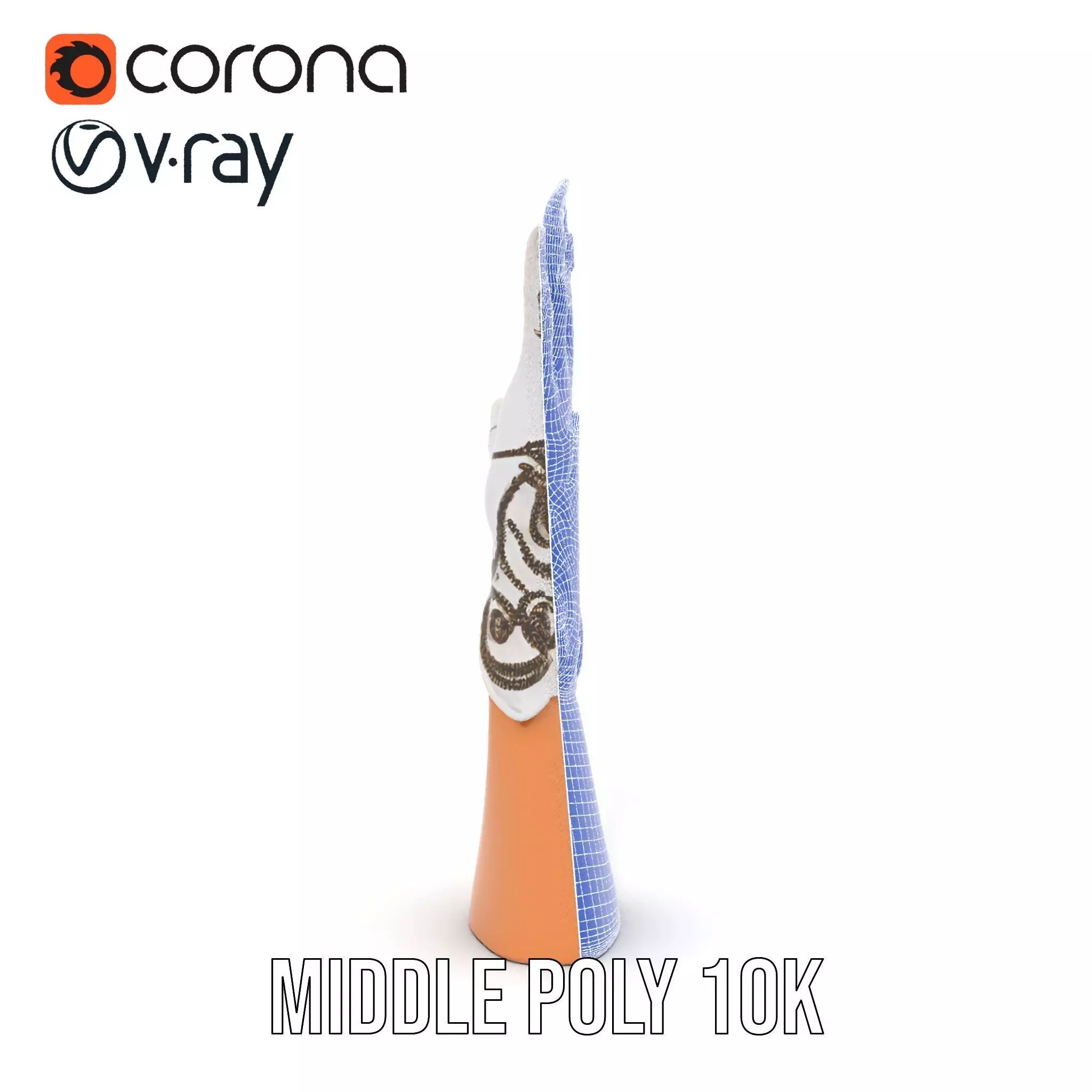 Elegant Embroidered Glove Model Pack Low-poly 3D model_22