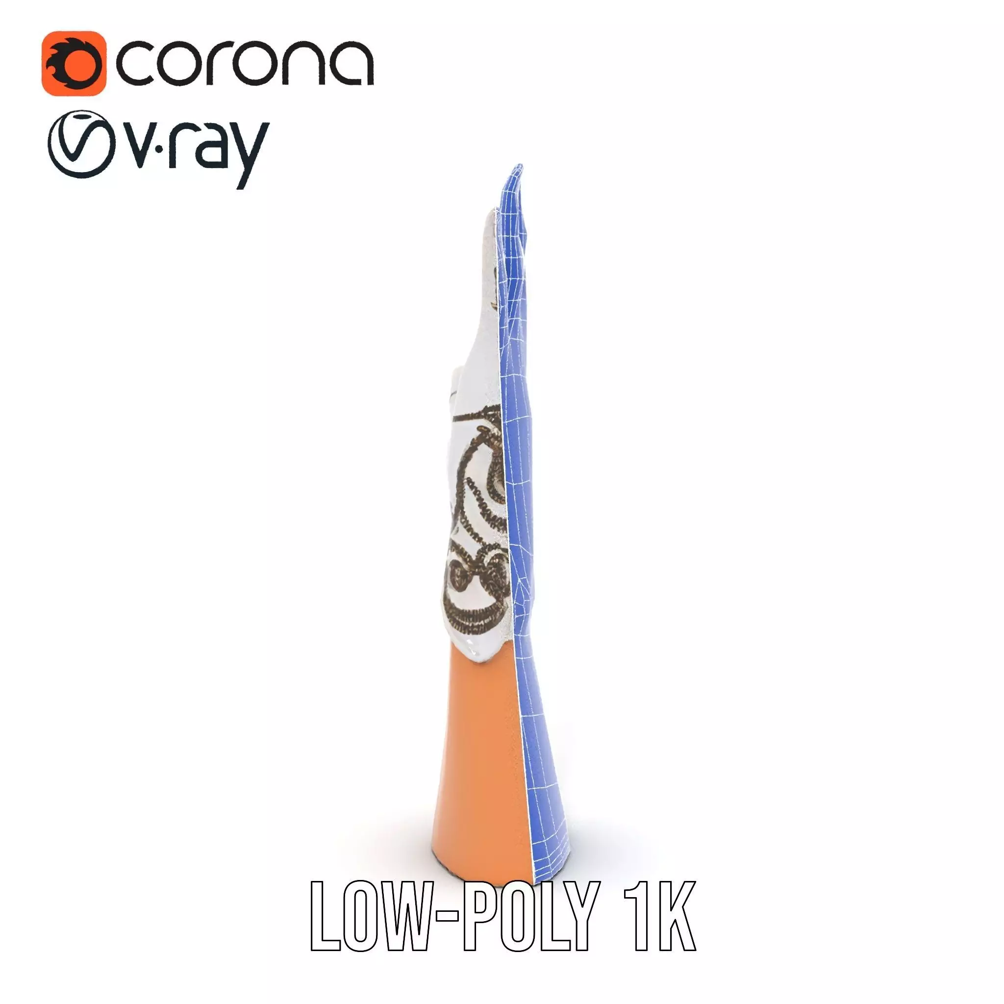 Elegant Embroidered Glove Model Pack Low-poly 3D model_26