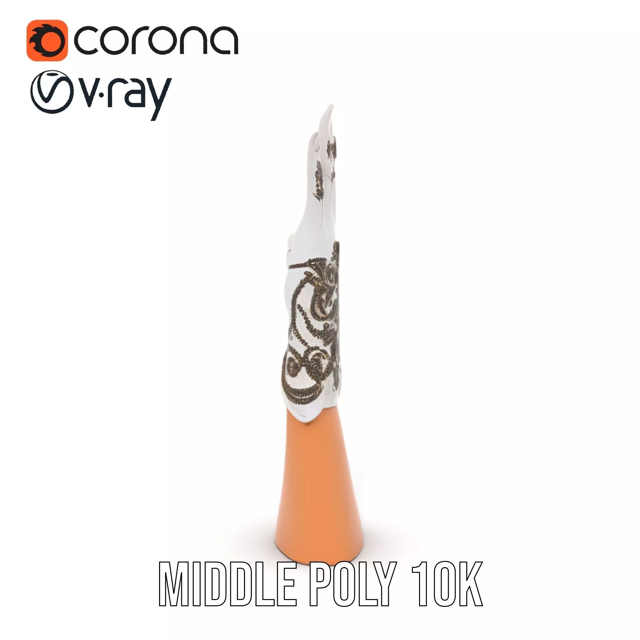 Elegant Embroidered Glove Model Pack Low-poly 3D model_19