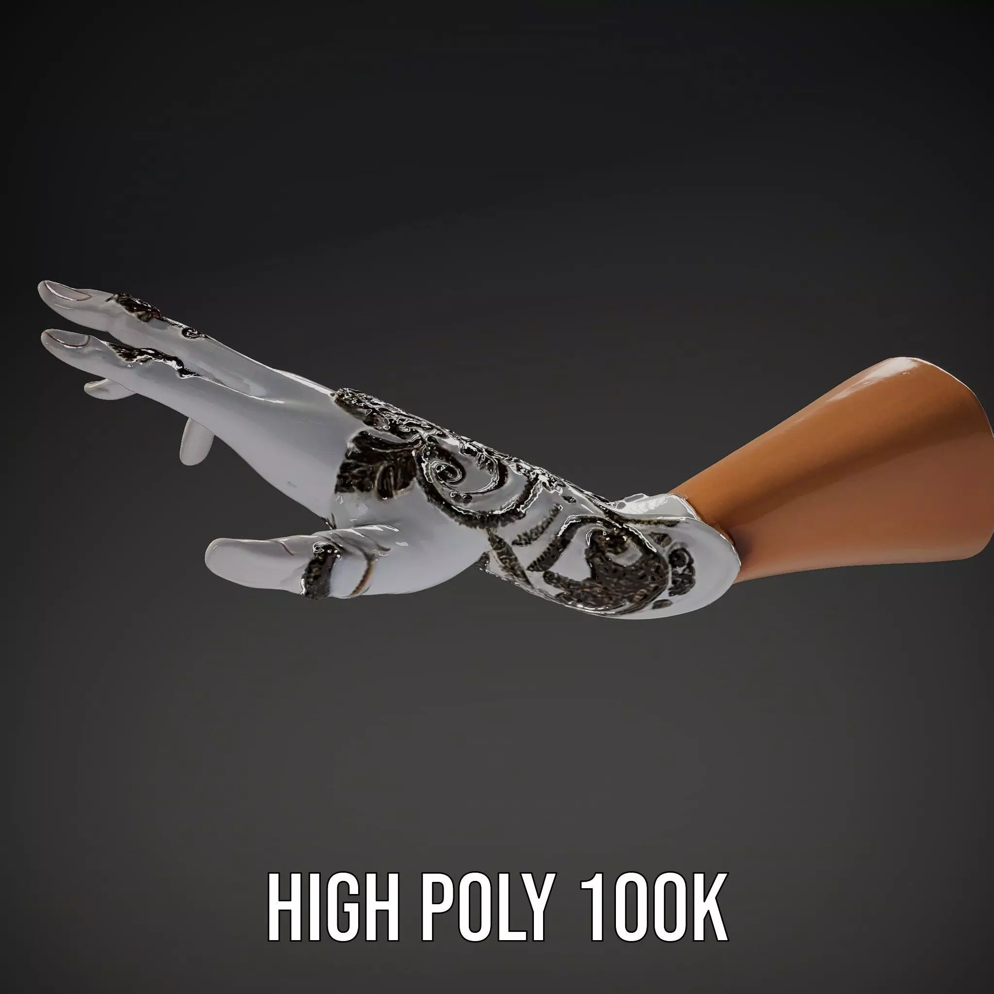 Elegant Embroidered Glove Model Pack Low-poly 3D model_33