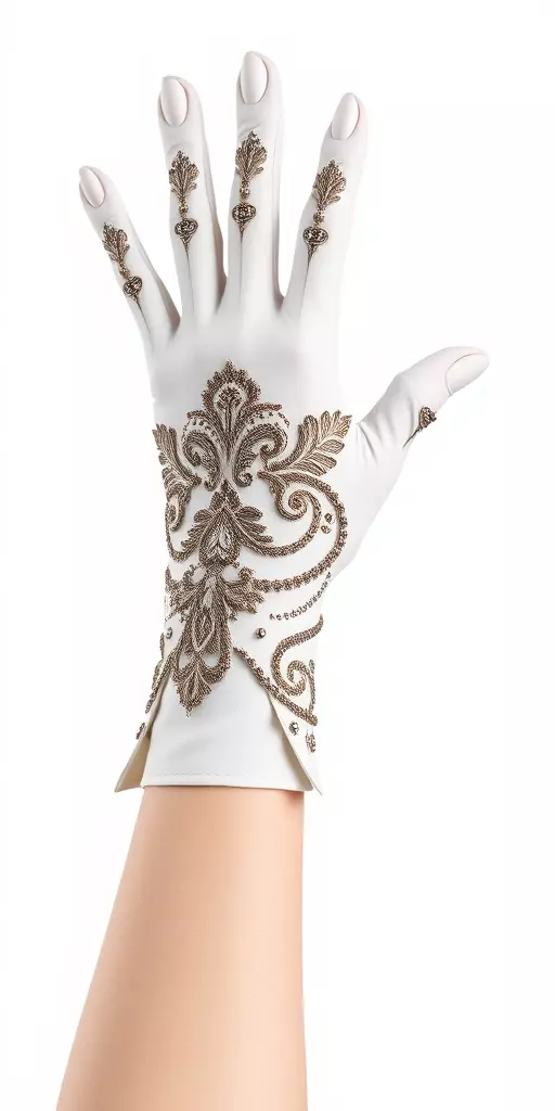 Elegant Embroidered Glove Model Pack Low-poly 3D model_3
