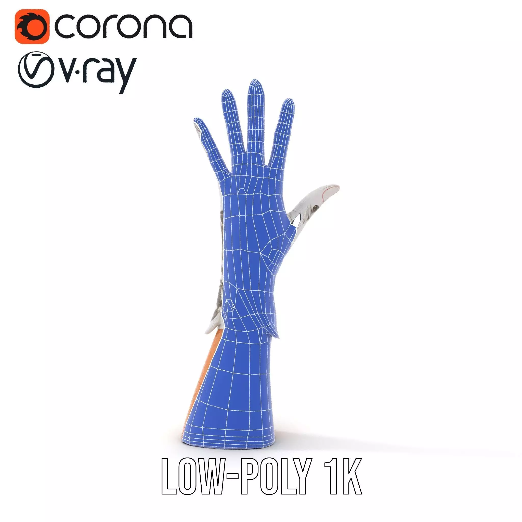 Elegant Embroidered Glove Model Pack Low-poly 3D model_31