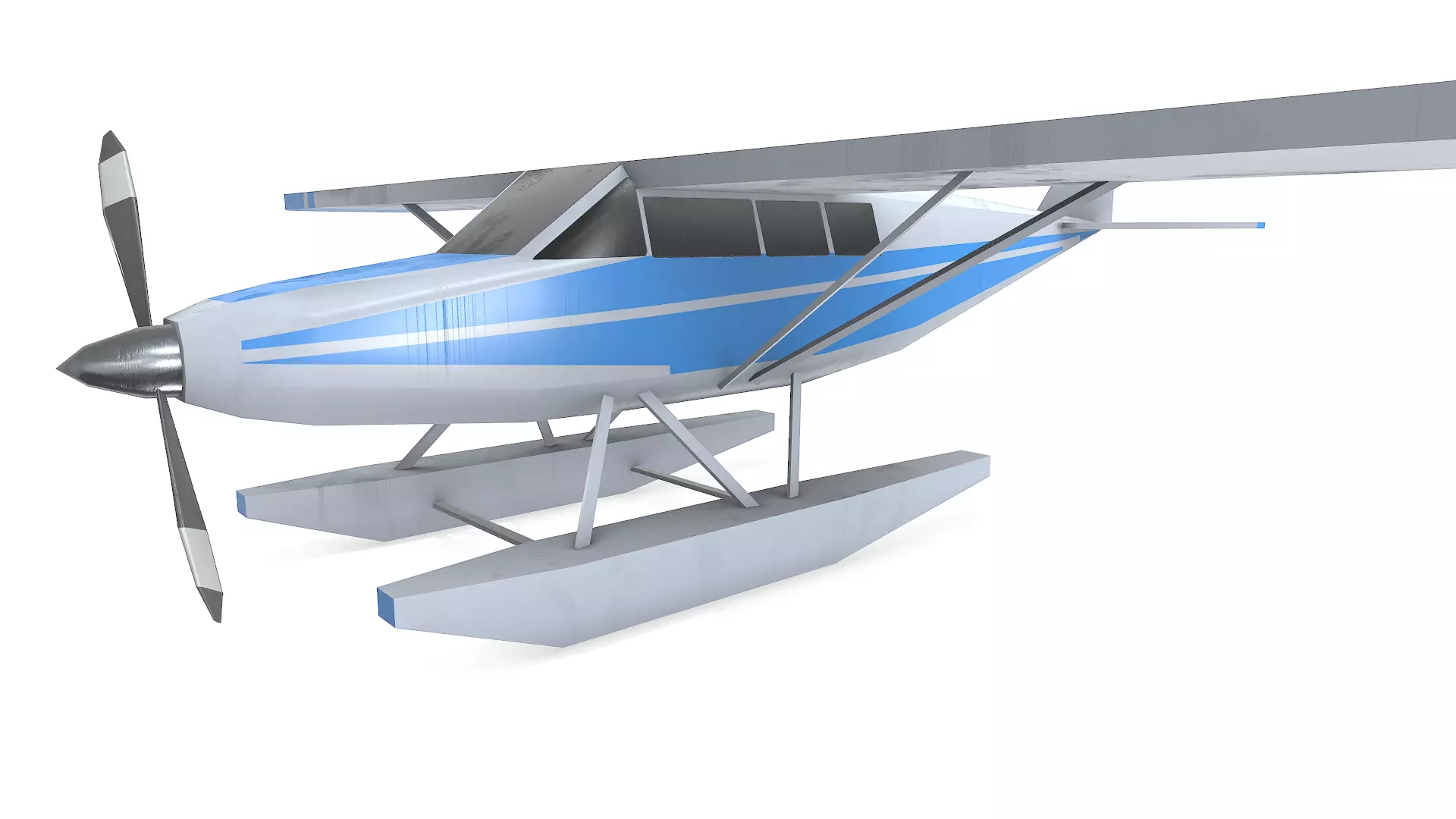 Low-poly Floatplane PBR Free low-poly 3D model_13