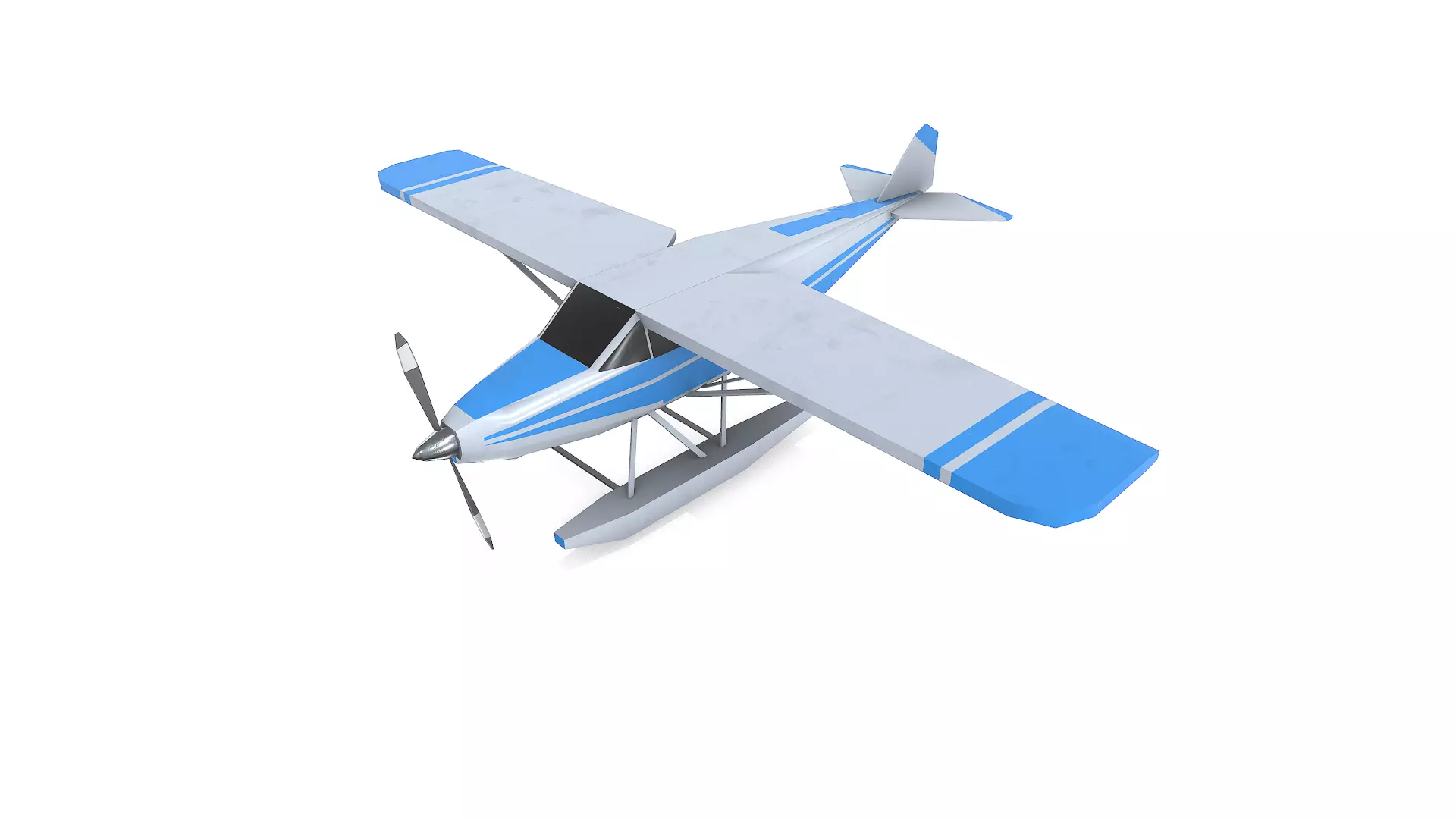 Low-poly Floatplane PBR Free low-poly 3D model_2