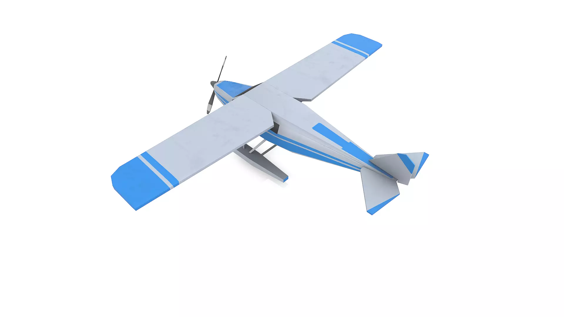 Low-poly Floatplane PBR Free low-poly 3D model_6