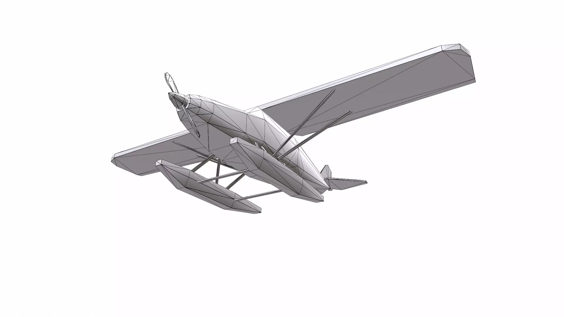 Low-poly Floatplane PBR Free low-poly 3D model_20