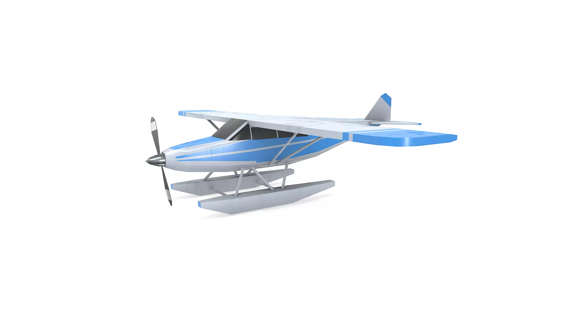 Low-poly Floatplane PBR Free low-poly 3D model_3