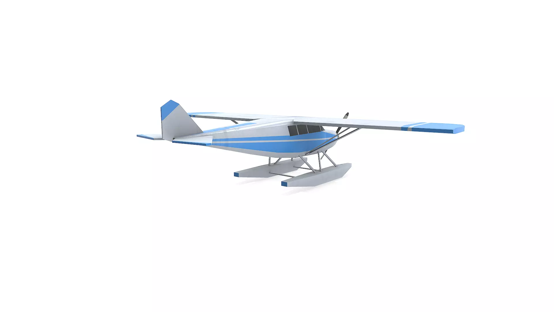 Low-poly Floatplane PBR Free low-poly 3D model_8