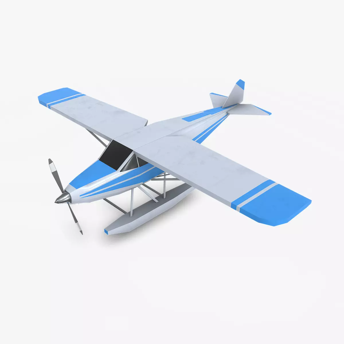 Low-poly Floatplane PBR Free low-poly 3D model_0
