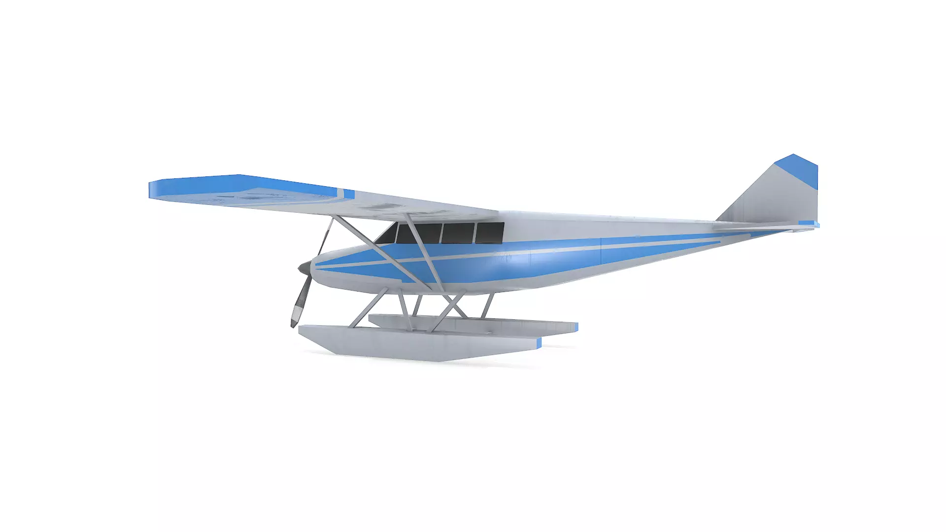 Low-poly Floatplane PBR Free low-poly 3D model_5