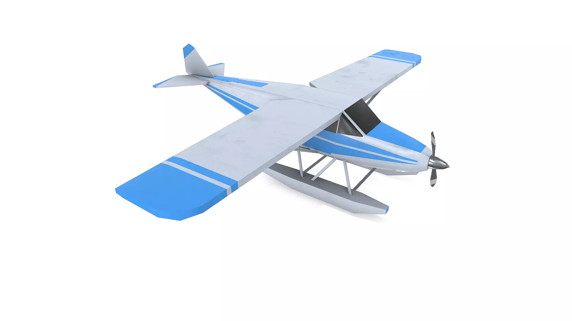 Low-poly Floatplane PBR Free low-poly 3D model_10
