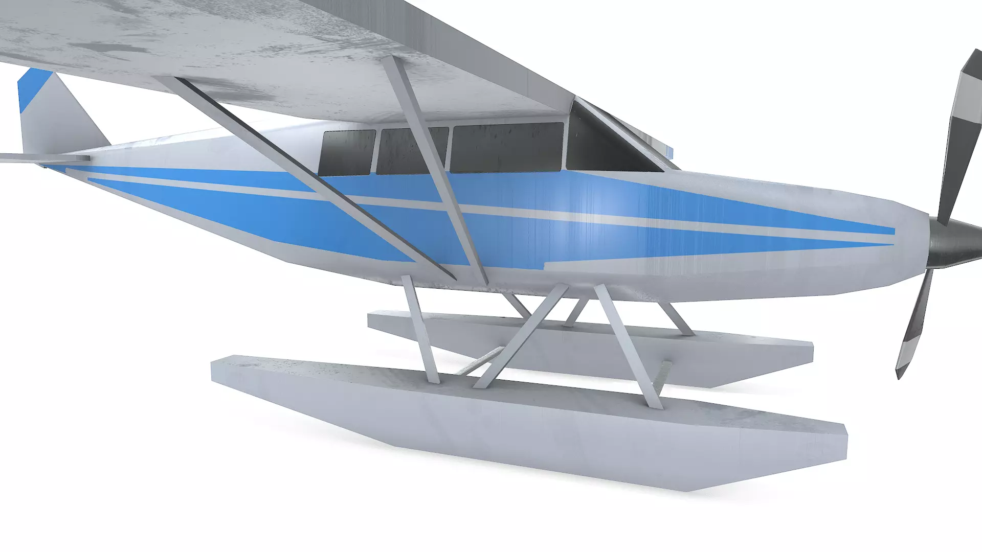 Low-poly Floatplane PBR Free low-poly 3D model_12