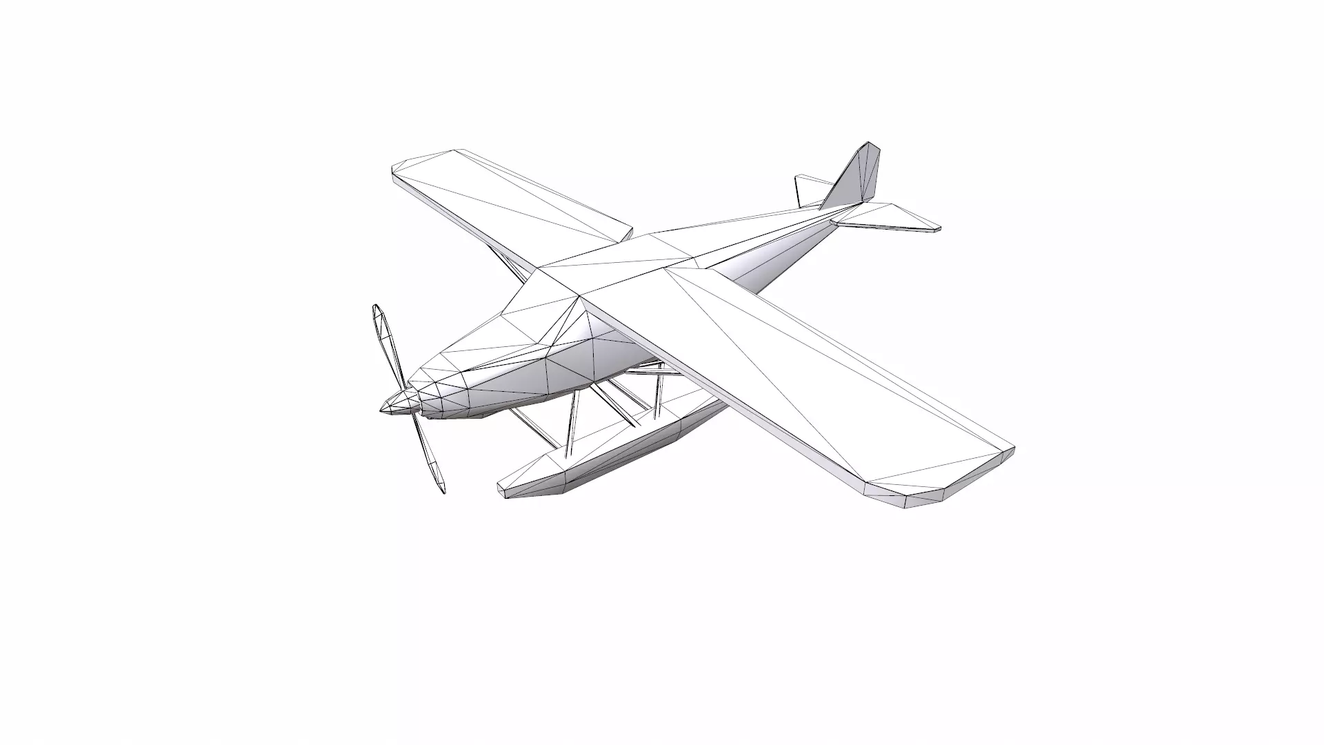 Low-poly Floatplane PBR Free low-poly 3D model_17