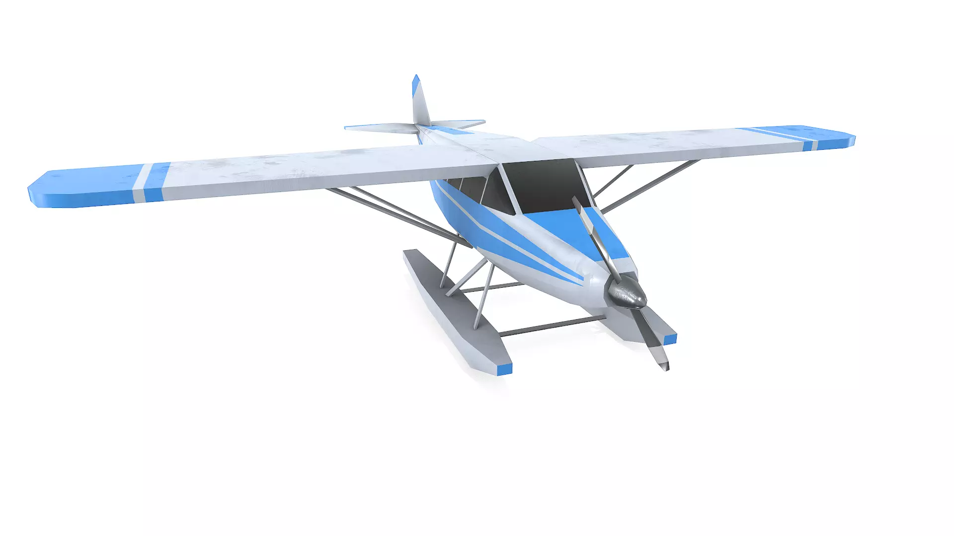 Low-poly Floatplane PBR Free low-poly 3D model_11