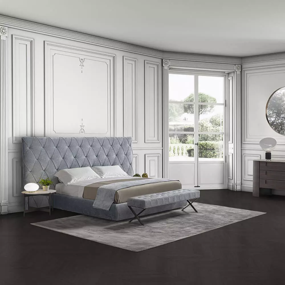 Ivonne Royal Diamond Tufted Upholstered Bed 3D model