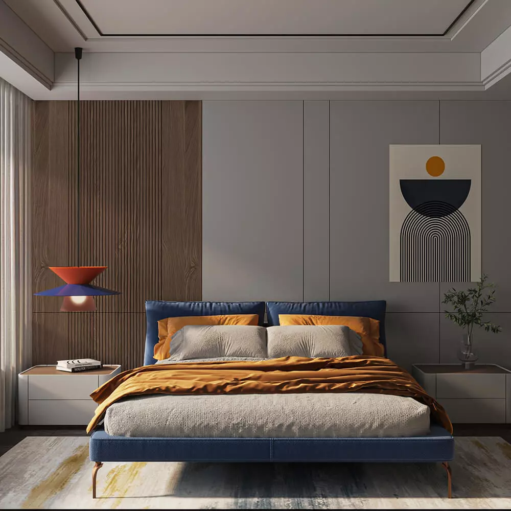 Alivar Lady B Modern Upholstered Bed 3D model