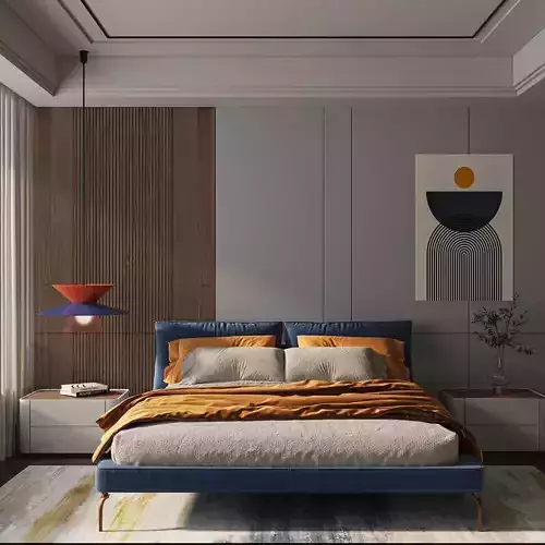 Alivar Lady B Modern Upholstered Bed  3D model