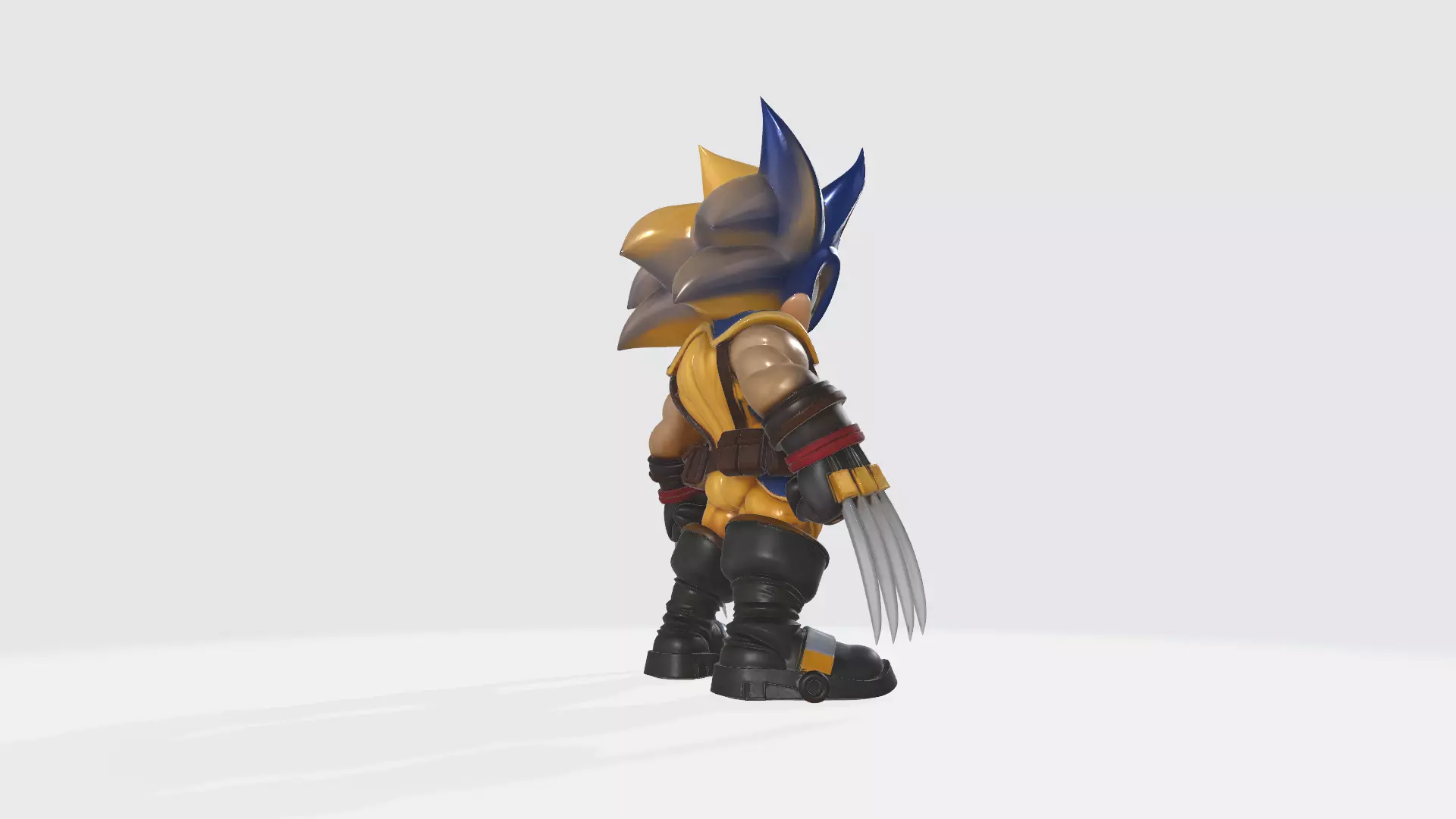 Sonic x Wolverine SD 3D print model_3