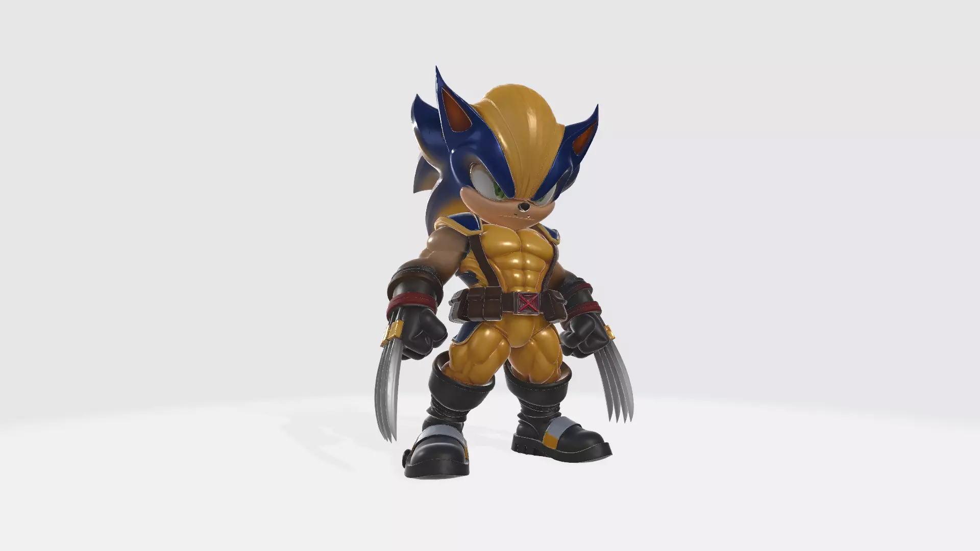 Sonic x Wolverine SD 3D print model_0