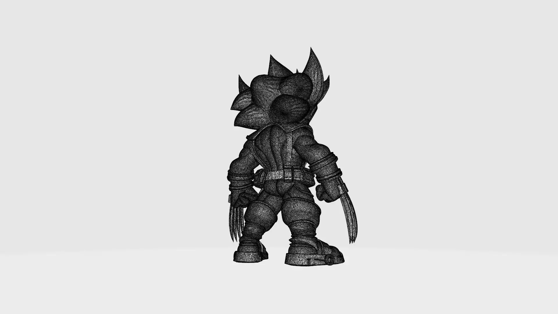 Sonic x Wolverine SD 3D print model_15