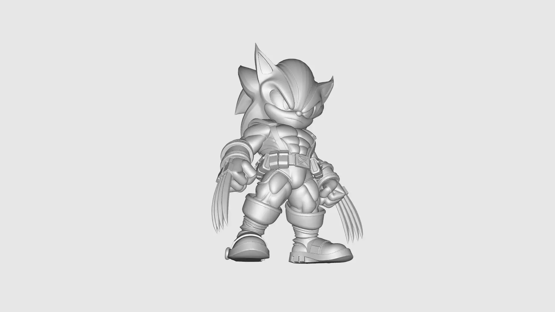 Sonic x Wolverine SD 3D print model_6