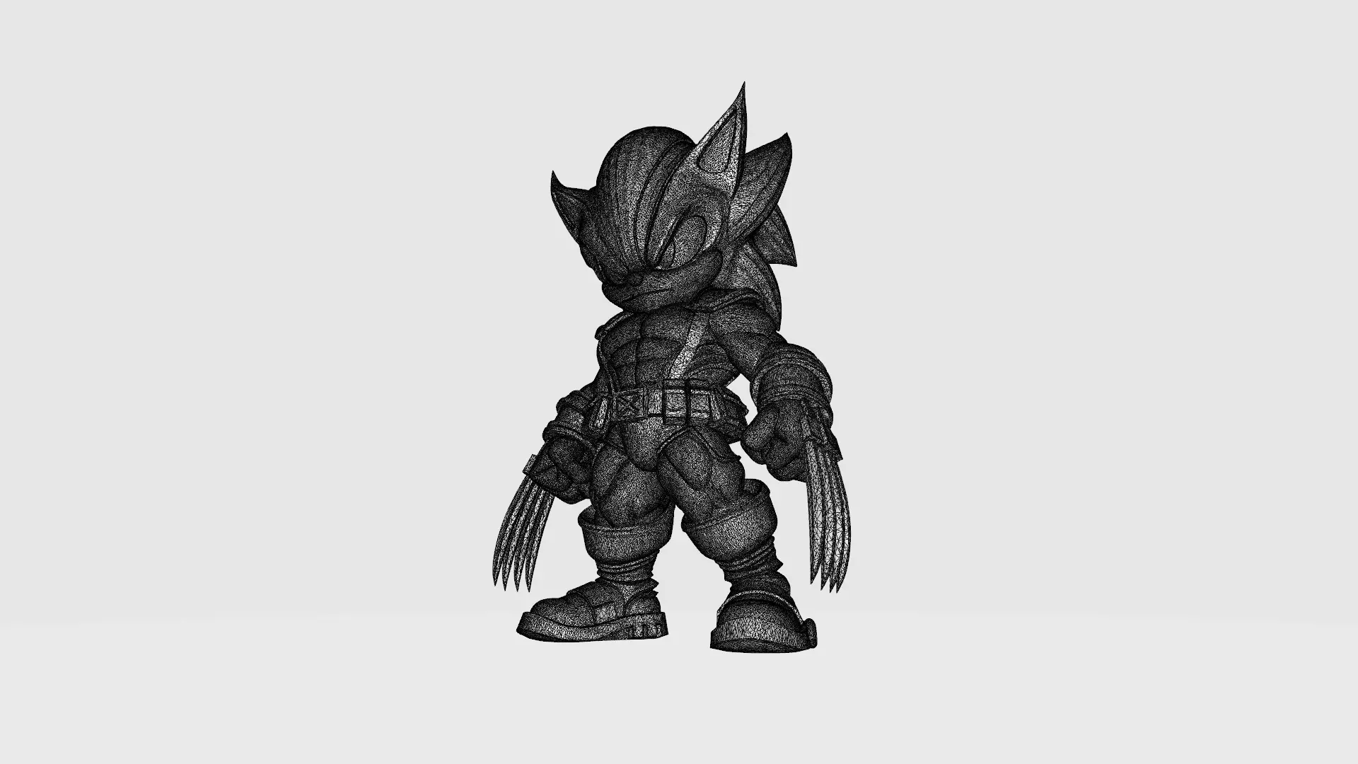 Sonic x Wolverine SD 3D print model_11