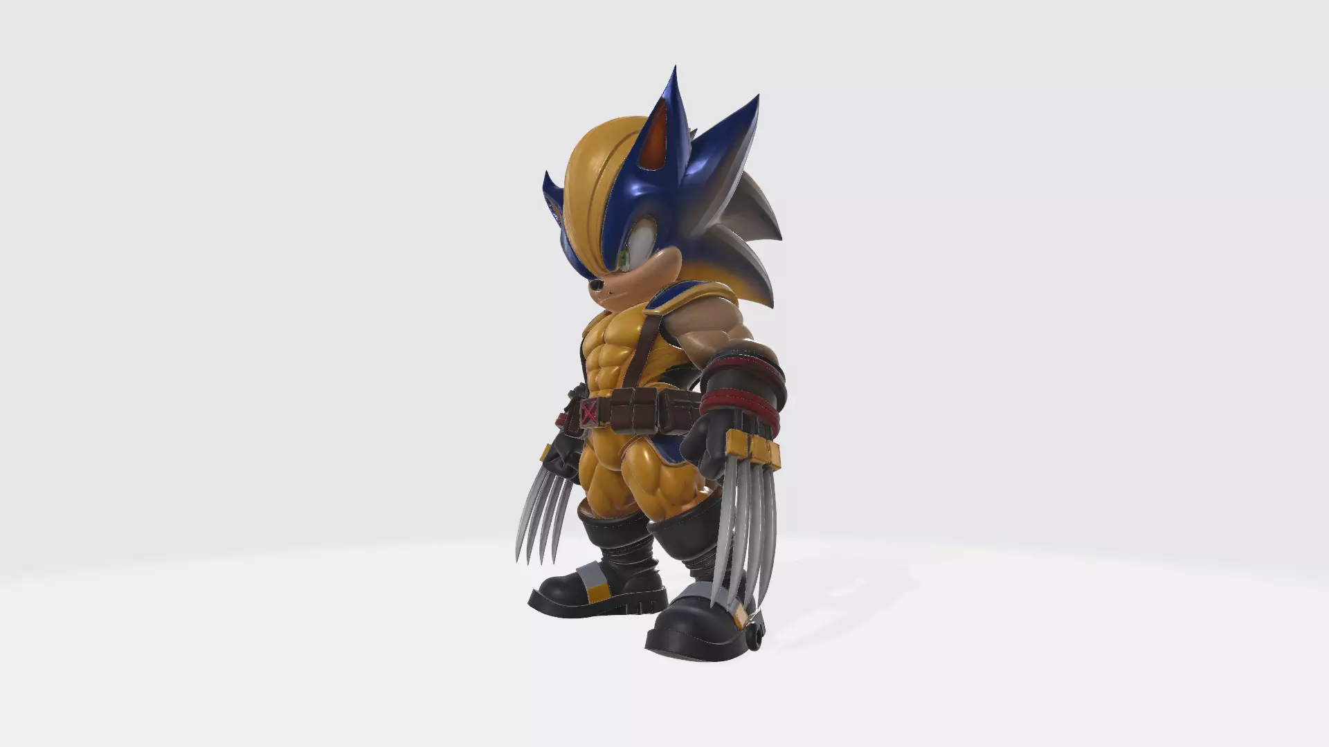 Sonic x Wolverine SD 3D print model_1