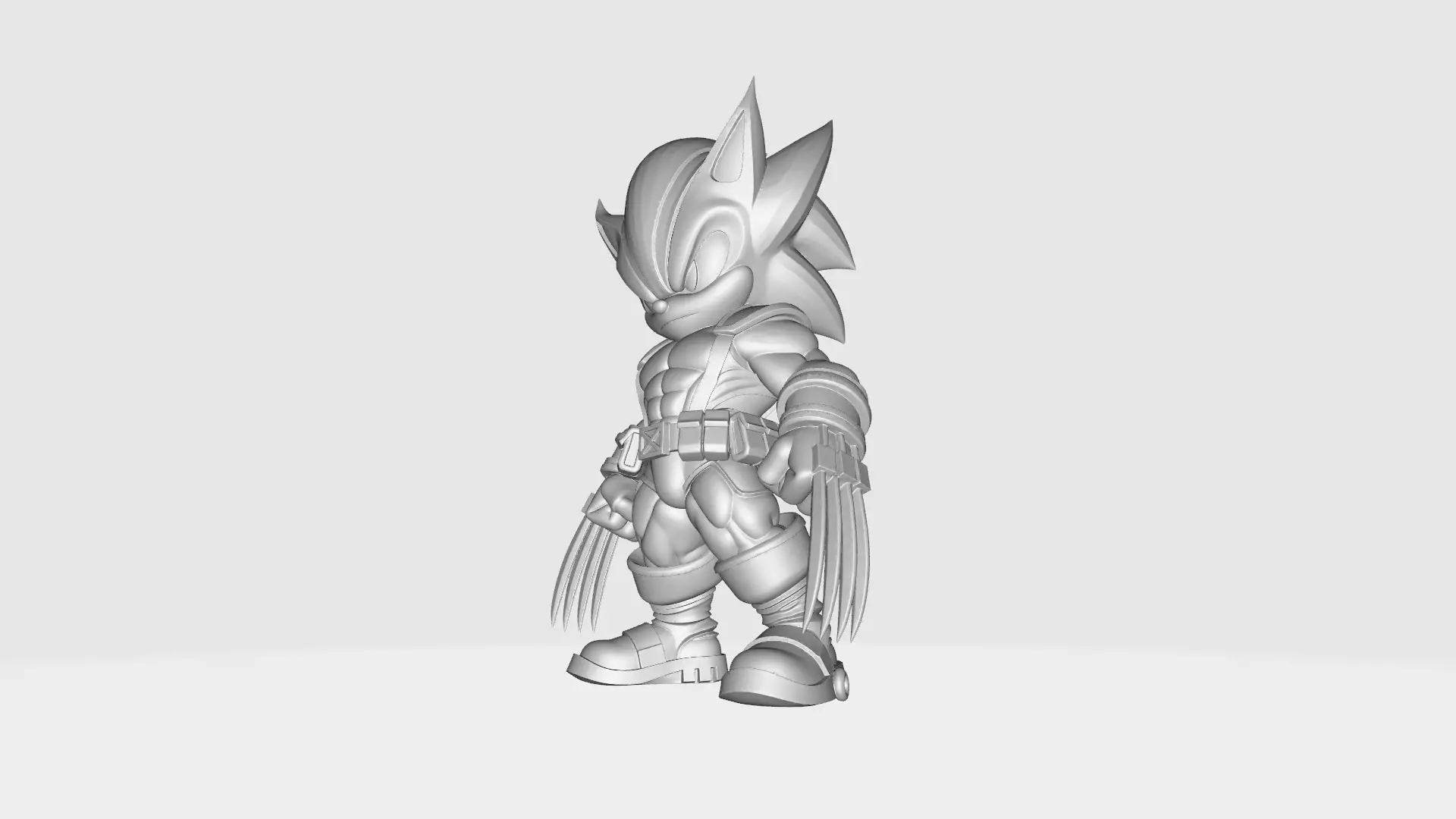 Sonic x Wolverine SD 3D print model_7