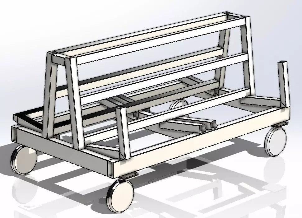 The Glass Racking Trolley 3D model_0