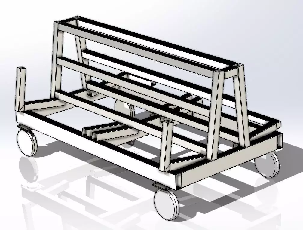 The Glass Racking Trolley 3D model_1