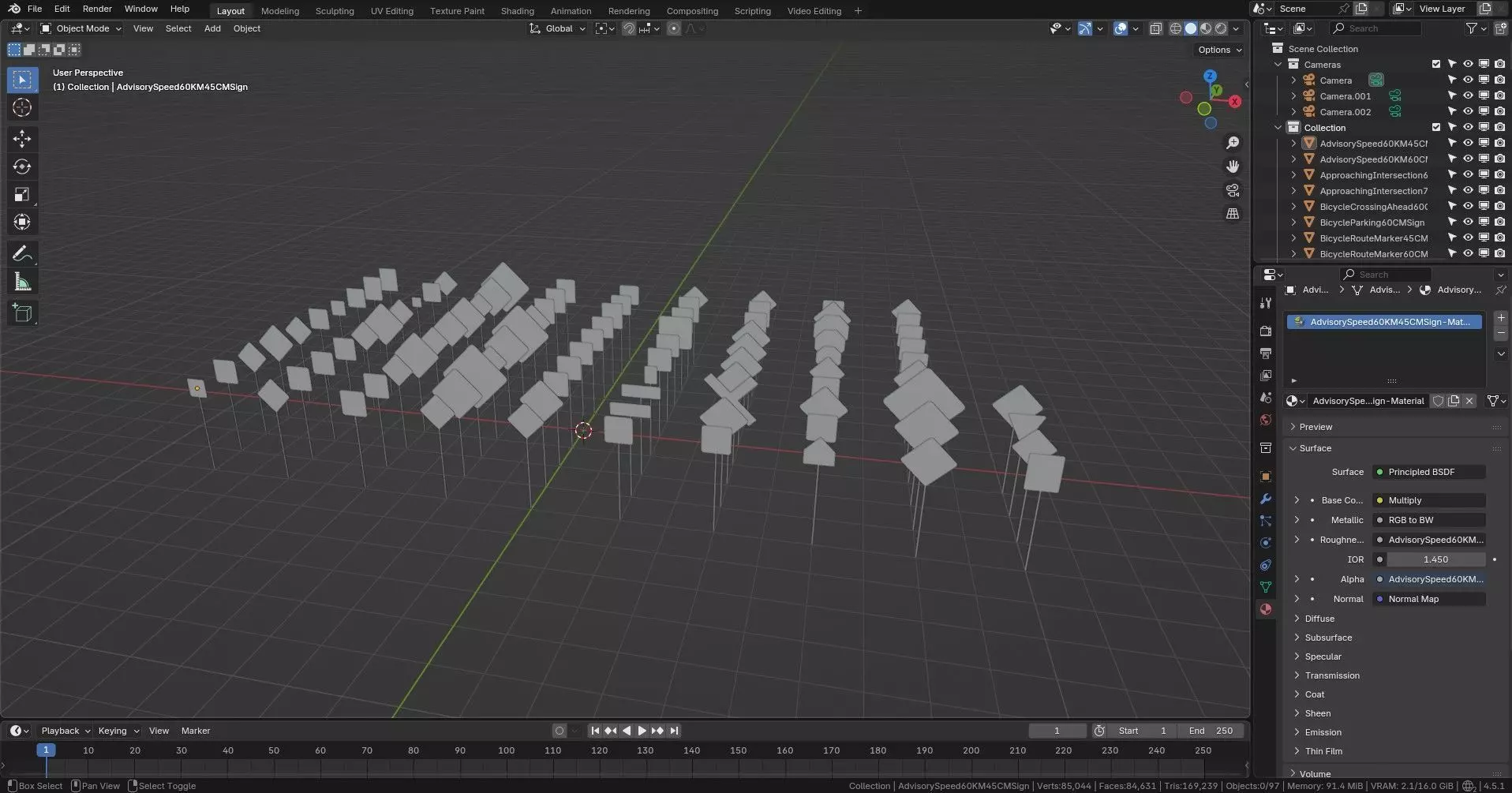 Road Sign Collection Low-poly 3D model_2