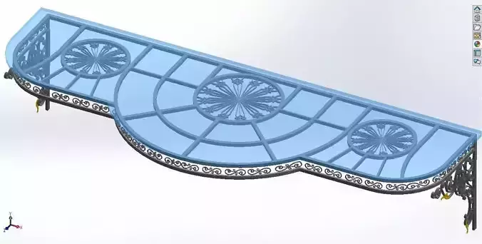 3D CNC glass roof architectural art for villas and townhouses