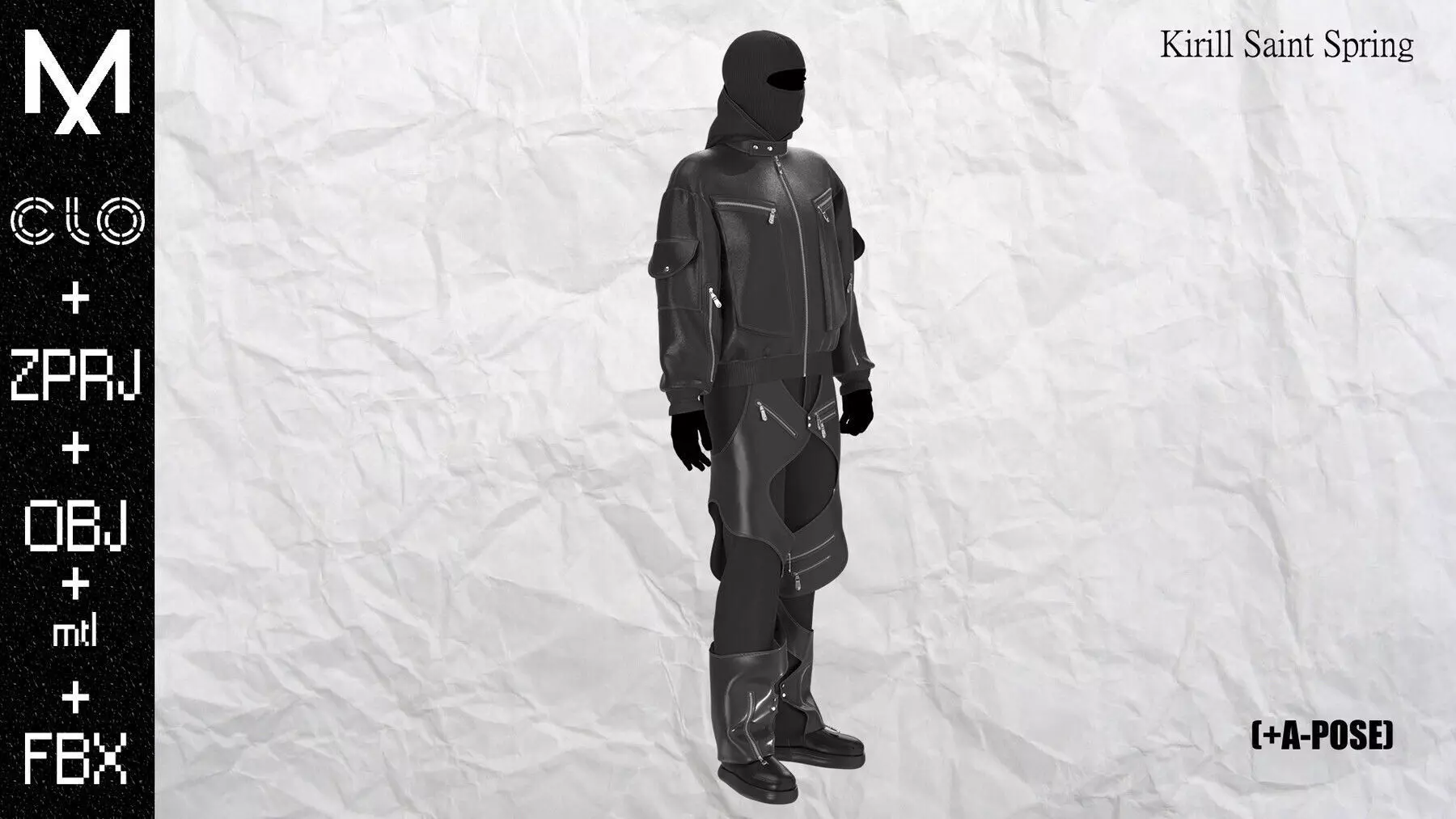 New Outfit Male Marvelous designer Clo3d OBJ mtl FBX ZPRJ  3D model_3