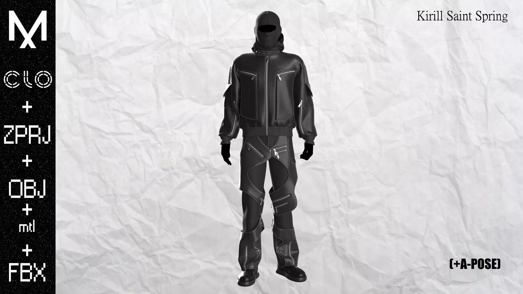 New Outfit Male Marvelous designer Clo3d OBJ mtl FBX ZPRJ  3D model_2