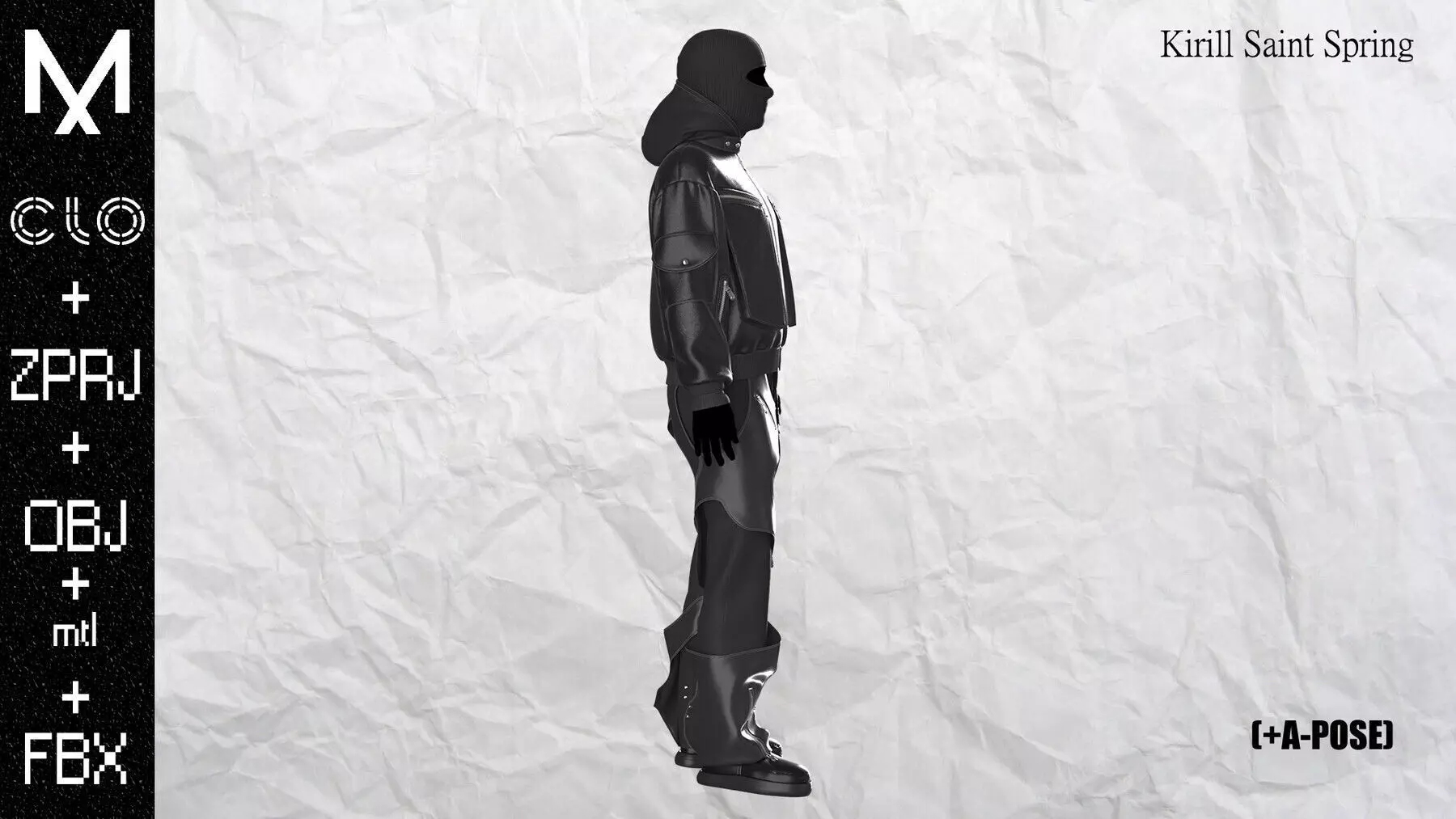 New Outfit Male Marvelous designer Clo3d OBJ mtl FBX ZPRJ  3D model_7