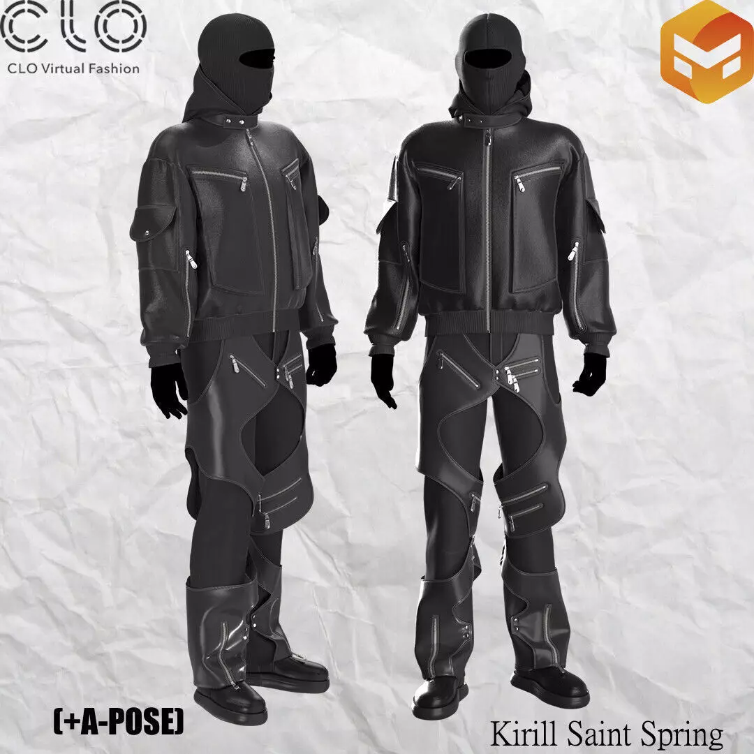 New Outfit Male Marvelous designer Clo3d OBJ mtl FBX ZPRJ  3D model_1